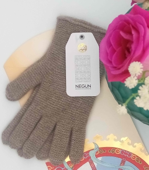 Negun-Cashmere: 100% Kaschmir Handschuh, braun, Größe M